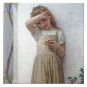 Little Girl, Bouguereau Kakelplatta