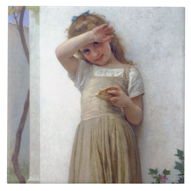 Little Girl, Bouguereau Kakelplatta (Framsidan)