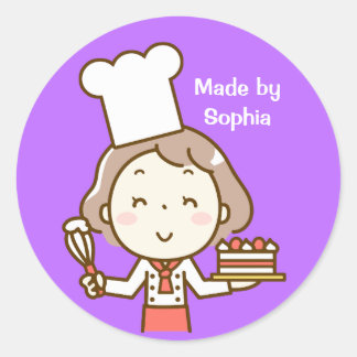 Little Girl Chef Runt Klistermärke