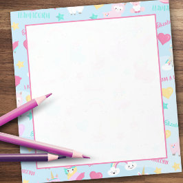 Little Girl Cute Llamacorn Pastel Mönster Anteckningsblock
