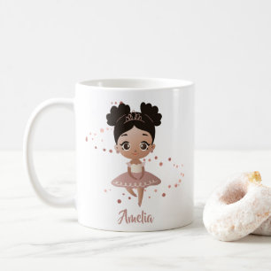 Little Girl Dancing Ballerina Princess, Ro Guld Kaffemugg