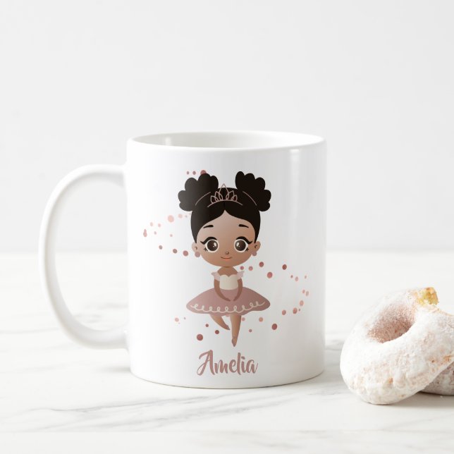 Little Girl Dancing Ballerina Princess, Ro Guld Kaffemugg (Med munk)