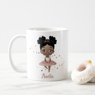 Little Girl Dancing Ballerina Princess, Ro Guld Kaffemugg