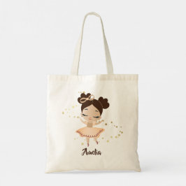 Little Girl Dancing Ballerina w/Bow, Guld Sparkles Tygkasse