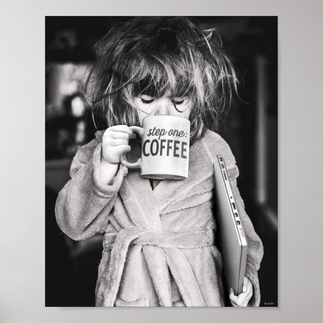 Little Girl Drinking Coffee Poster (Framsidan)