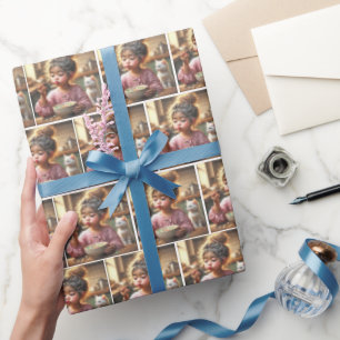 Little Girl Eating Breakfast Cereal Presentpapper