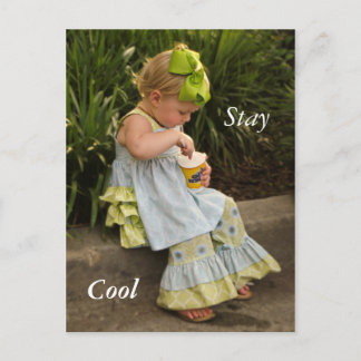 Little Girl Eating Glass Vykort