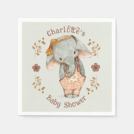 Little Girl Elephant Baby Shower Pappersservett