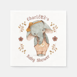 Little Girl Elephant Baby Shower Pappersservett