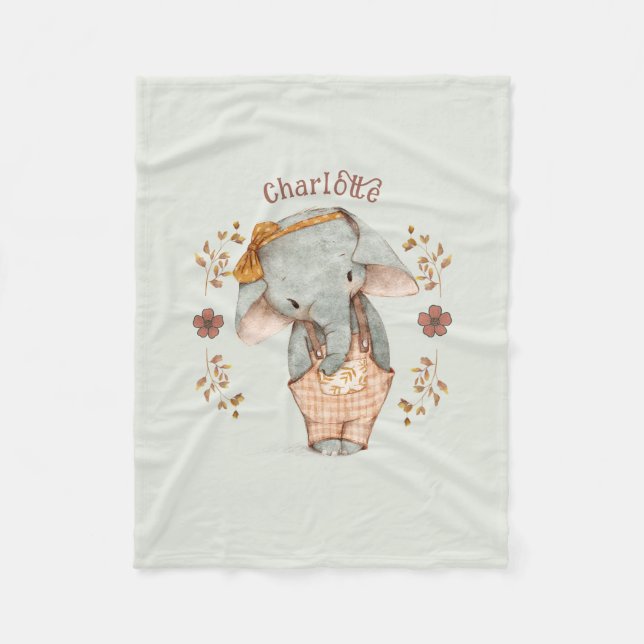 Little Girl Elephant Fleecefilt (Framsidan)