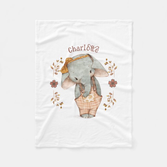 Little Girl Elephant Fleecefilt (Framsidan)