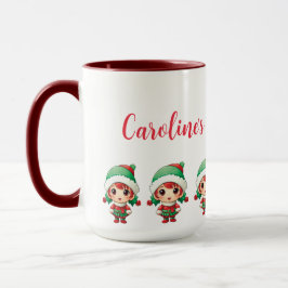Little Girl Elf Julafton Customized Mugg