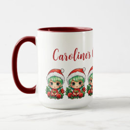 Little Girl Elf Julafton Magic Customized Mugg