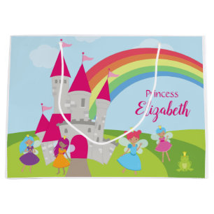 Little Girl Fairy Princess med Rainbow and Castle