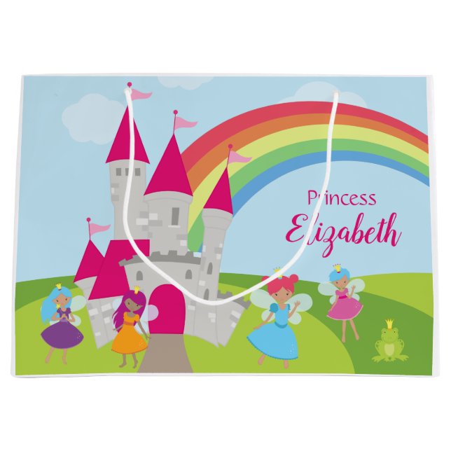 Little Girl Fairy Princess med Rainbow and Castle (Framsidan)