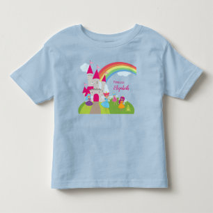 Little Girl Fairy Princess med Rainbow and Castle T Shirt
