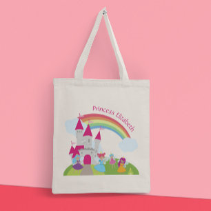 Little Girl Fairy Princess med Rainbow and Castle Tygkasse