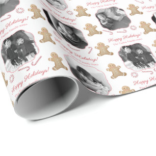 Little Girl Gingerbröd Rosa Red Photo jul Presentpapper