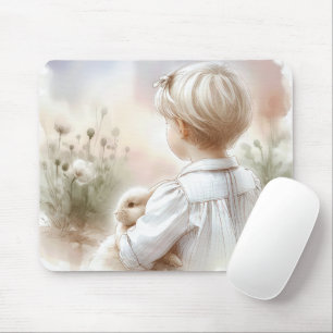 Little Girl Holding her Pet Bunny Musmatta