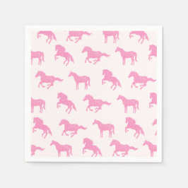Little Girl Horse Lover Rosa Glitter Birthday Pappersservett