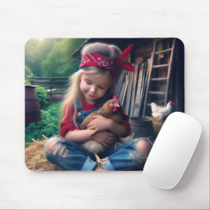 Little Girl Hugger a Chicken Musmatta