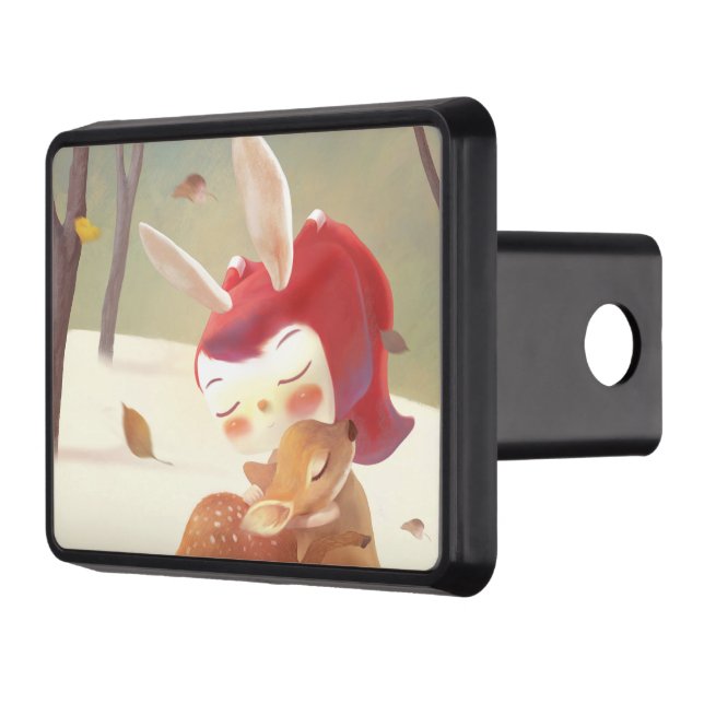 Little Girl Hugger Hjort Dragkroksskydd (Vänster)