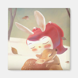 Little Girl Hugger Hjort Magnet