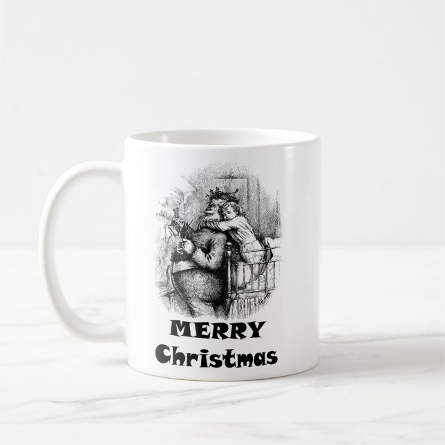 Little girl Huggi Jultomten jul Art Kaffemugg (Vänster)