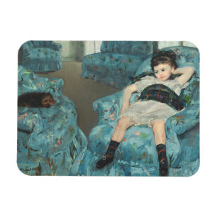Little Girl i en blå armstol, 1878 (oi) Magnet