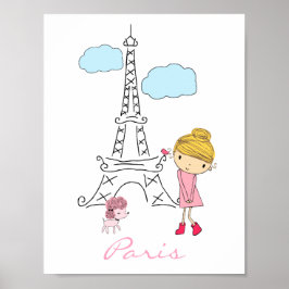 Little Girl i Paris Poster personlig