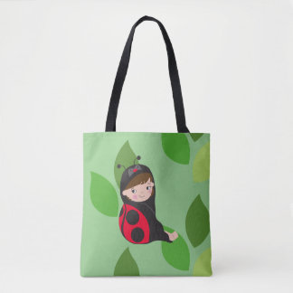 Little Girl i Red Ladybug Costume Tygkasse
