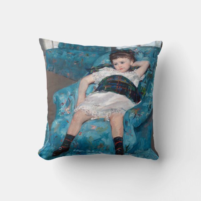 Little Girl in a Blue Armcourt, Cassatt Kudde (Framsida)