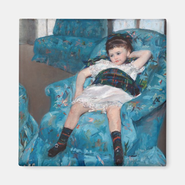 Little Girl in a Blue Armcourt, Cassatt Magnet (Framsidan)