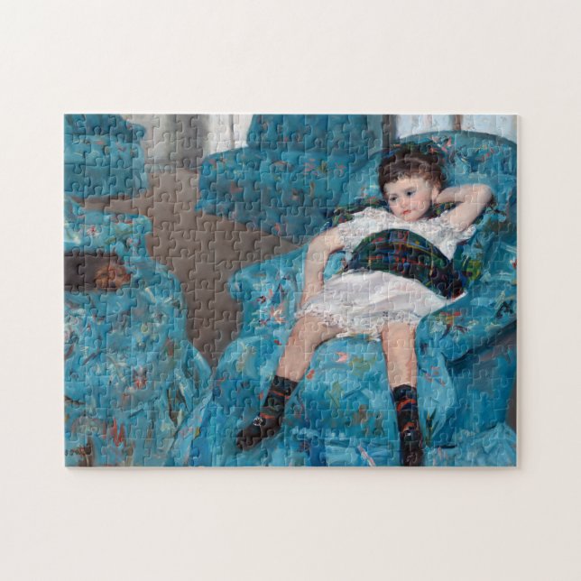 Little Girl in a Blue Armcourt, Cassatt Pussel (Horisontell)