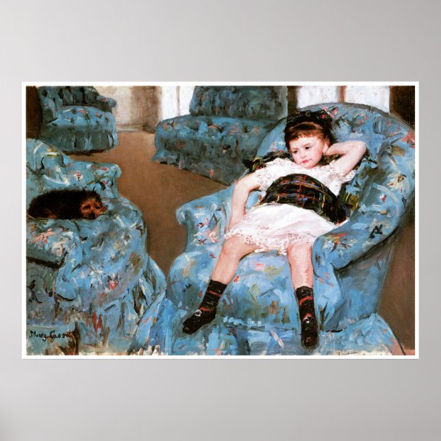 Little Girl in a Blue Armstol, 1878 Mary Cassatt Poster (Framsidan)