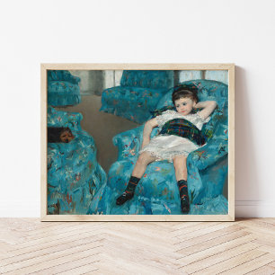 Little Girl in a Blue Armstol   Mary Cassatt Poster