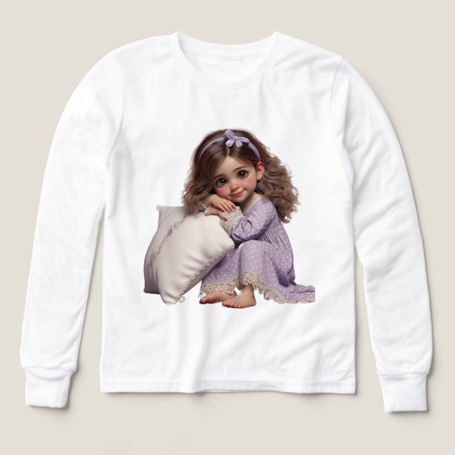 Little Girl in a Lavender Nightgown by Natasha Us T Shirt (Design framsida)