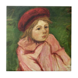 Little Girl in a Red Beret Kakelplatta