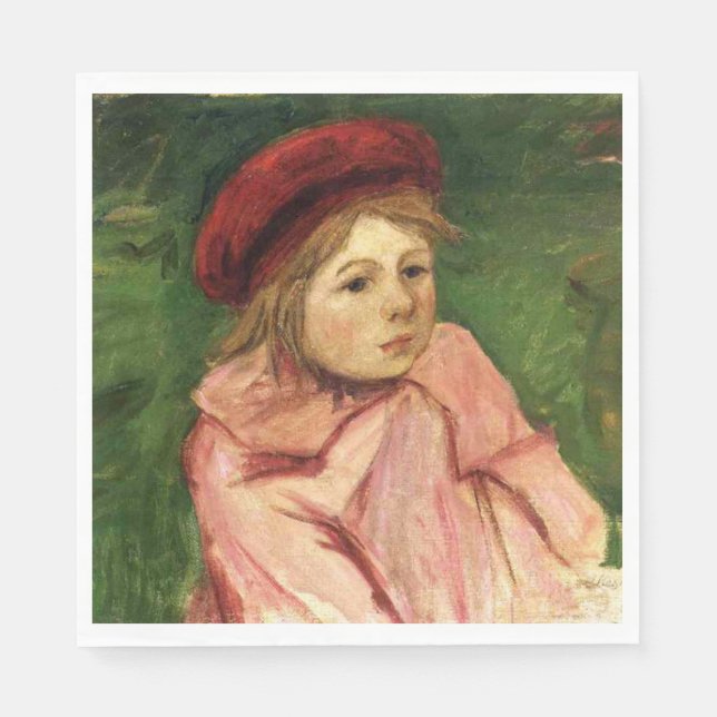 Little Girl in a Red Beret Pappersservett (Framsidan)