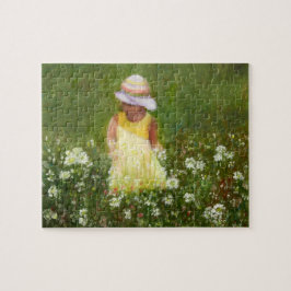 Little Girl in Fält of Flowers Pussel
