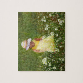 Little Girl in Fält of Flowers Pussel