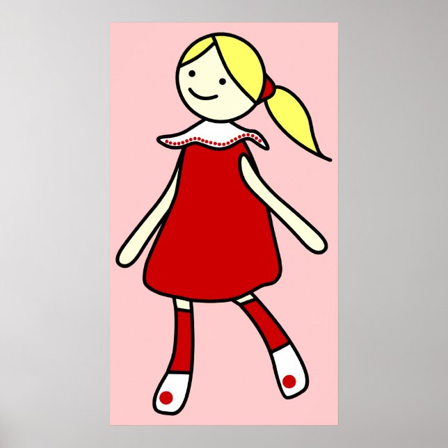 Little Girl in Red Dress Poster (Framsidan)