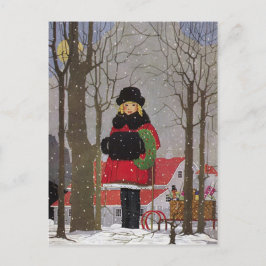 Little Girl in Red Jackar Vykort