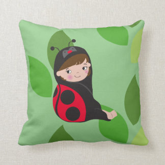 LIttle Girl in Red Ladybug Costume Kudde