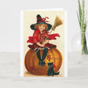 Little Girl in Witch Costume Kort