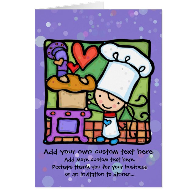 Little Girl kärlek att baka bröd OBS Kort (Framsidan)