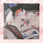 Little Girl läser över soffa Kakelplatta<br><div class="desc">Little Girl läser över soffa</div>