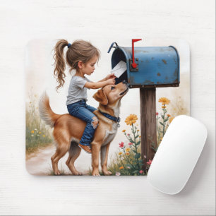 Little Girl Mailing a Brev Musmatta