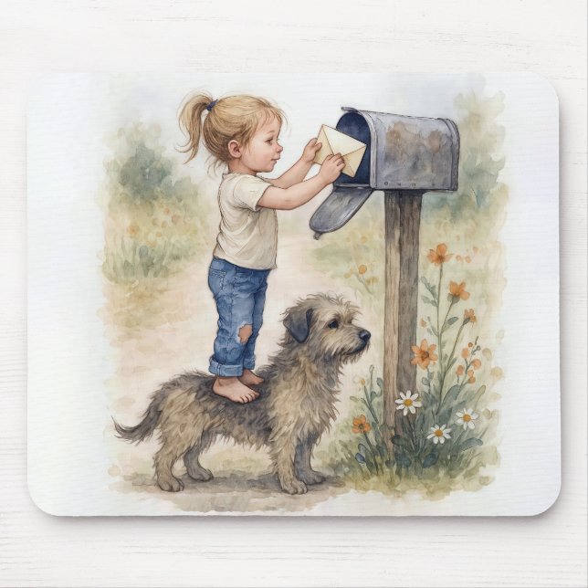 Little Girl Mailing a Letter Musmatta (Framsidan)