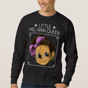 Little Girl Melanin Black History Magic Lång Ärmad Tröja